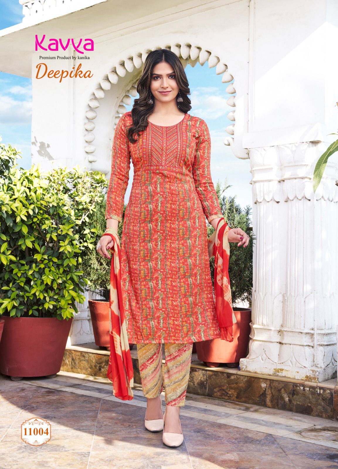 Deepika Vol 11 By Kavya Straight Cut Embroidery Kurti With Bottom Dupatta Wholesale Market

